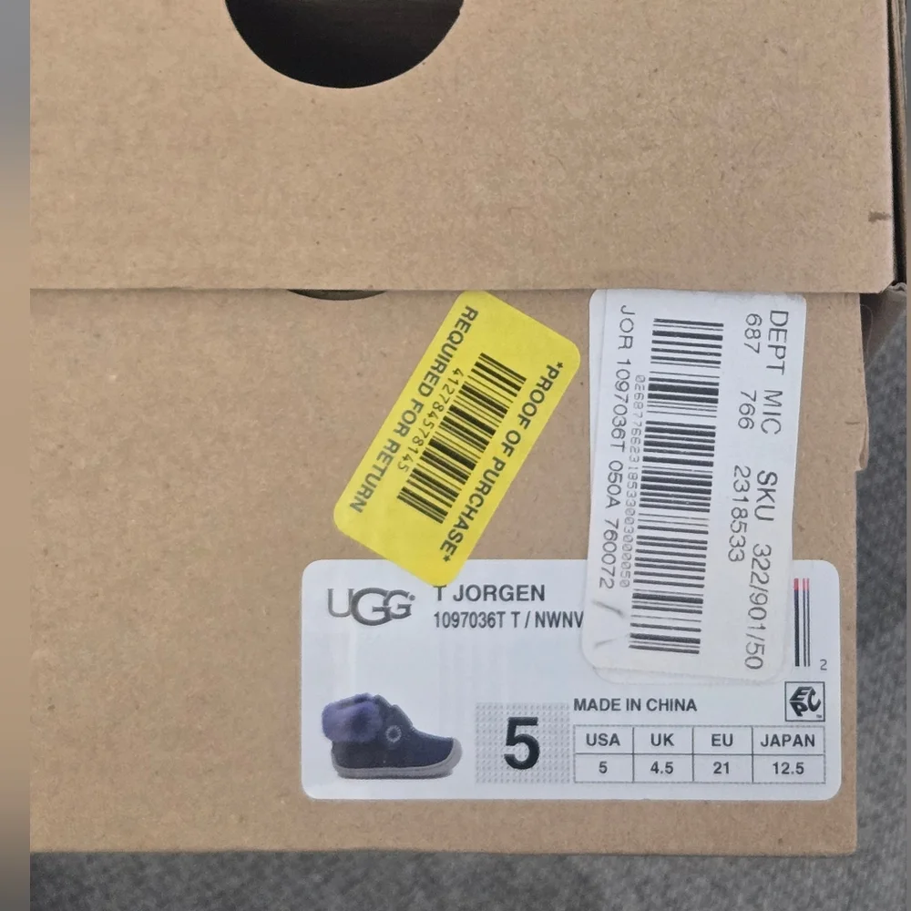 EUC WITH BOX UGG T Jorgen Navy Blue Baby Boots